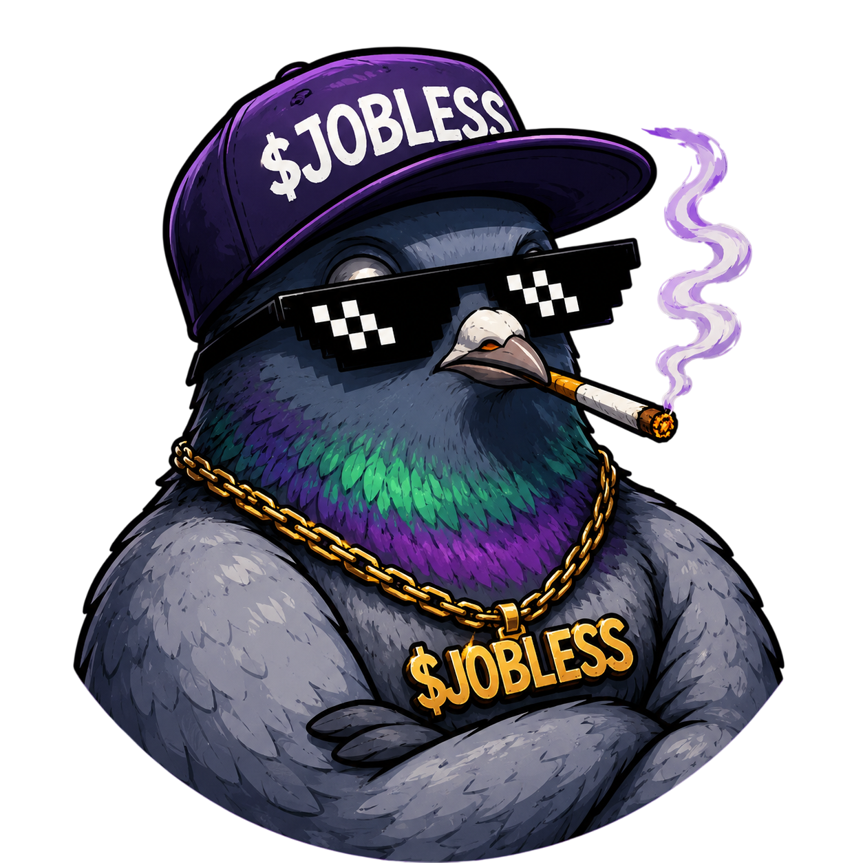 $JOBLESS pigeon mascot